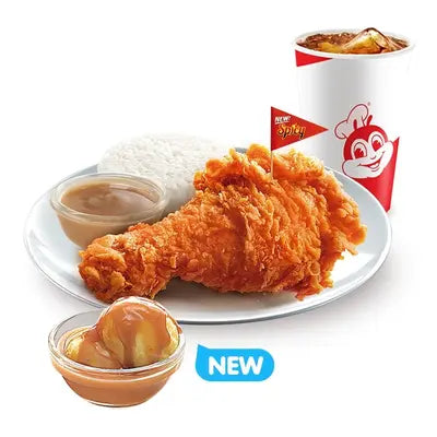 1 - pc. Crispy Hot Chickenjoy w/ Mashed Potato & Drink